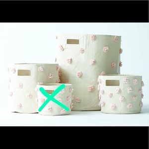 Pehr Pom Pom Basket set - Pint, hamper and bin (blush and cream)